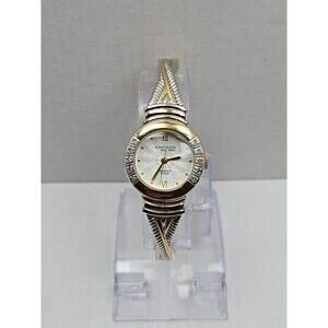 Anne Klein Diamond Swiss Vintage Quartz Two Tone Bangle Watch New Battery 763S